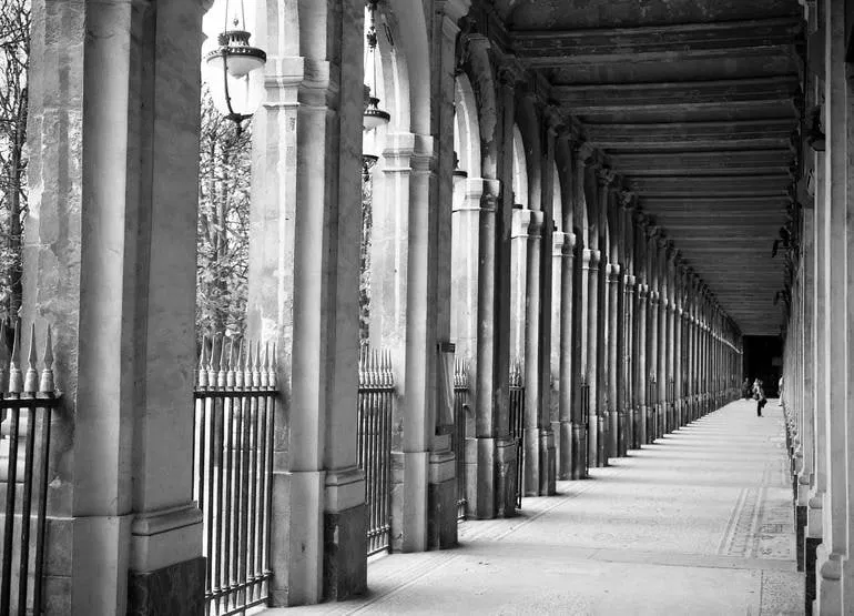 Arches, The Royal Palace, Paris, France - Silver Gelatin