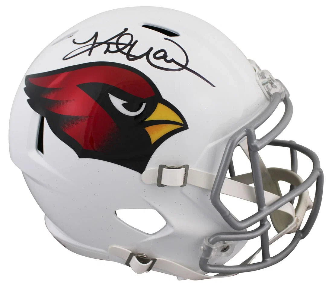 Arizona Cardinals Riddell Speed Replica Helmet Signed by Kurt Warner BAS Witnessed