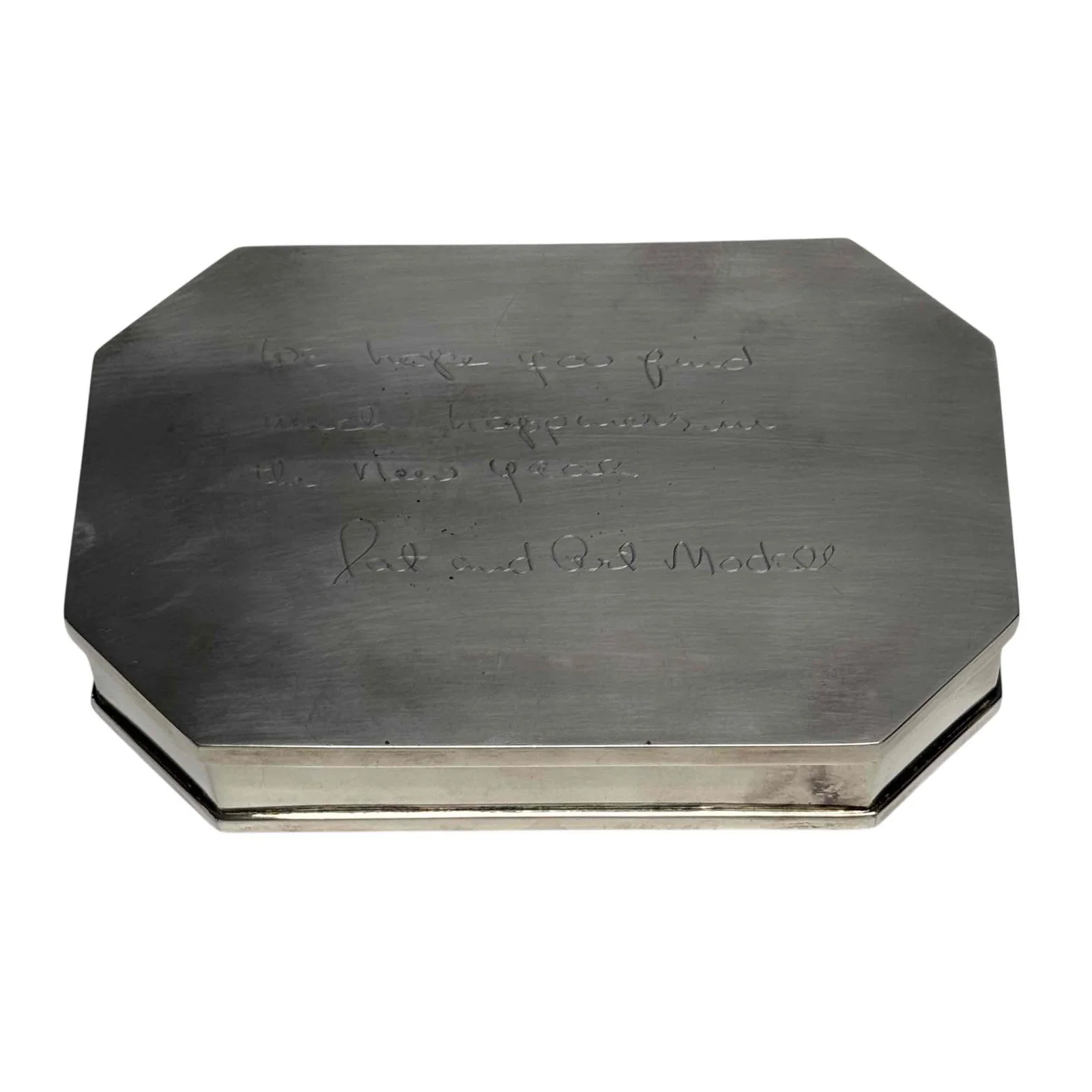 Art and Pat Modell Gift to Bob Feller Silver Plated Trinket Box