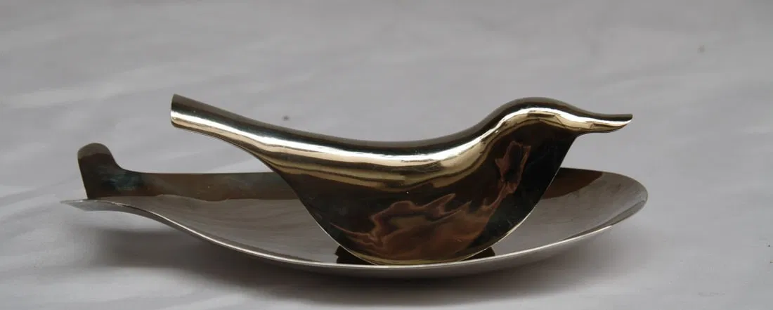 Art Deco Alan Adler Sterling Silver Fish and Bird Set of 2