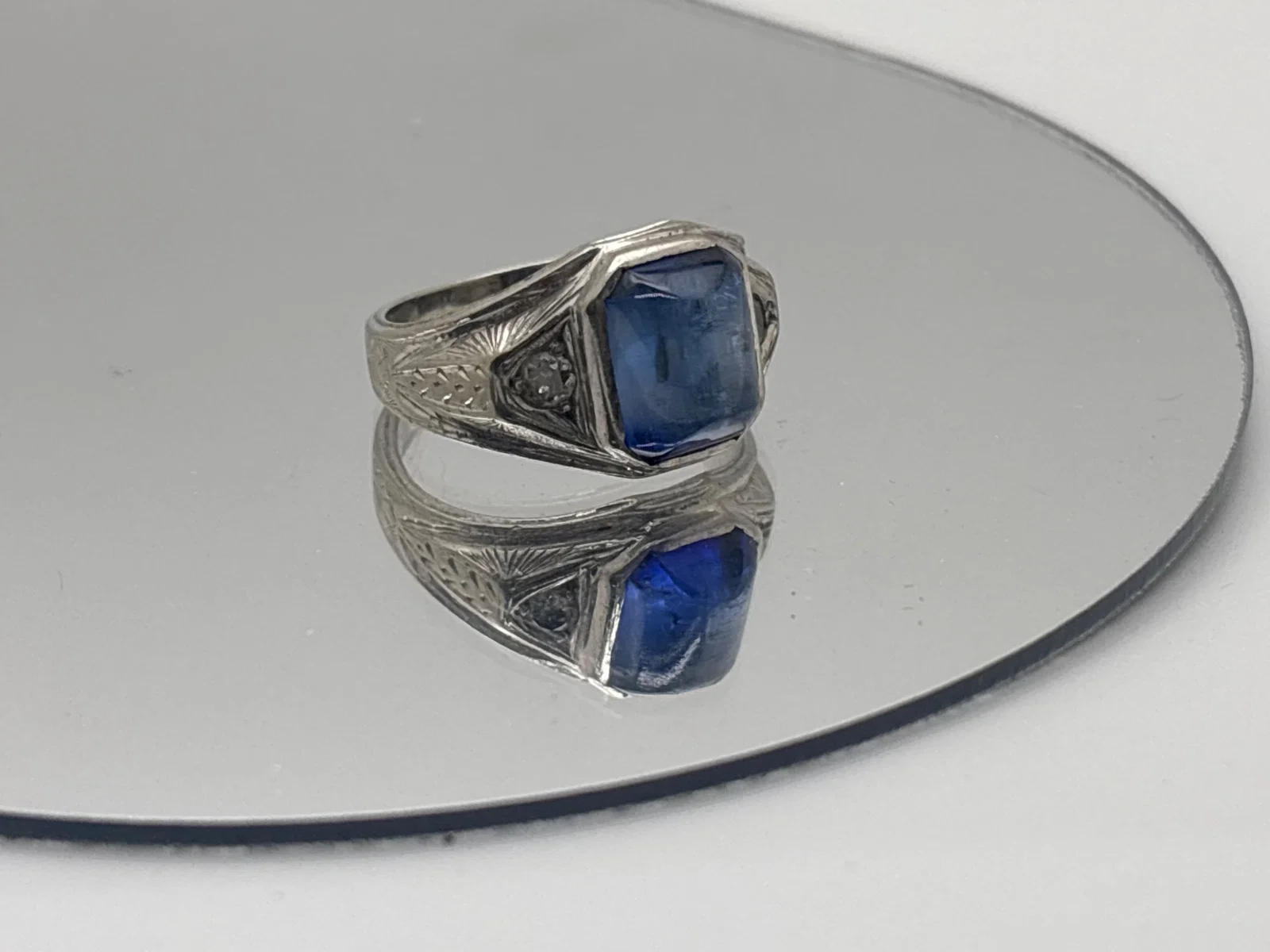 Art Deco Platinum and Sapphire Ring
