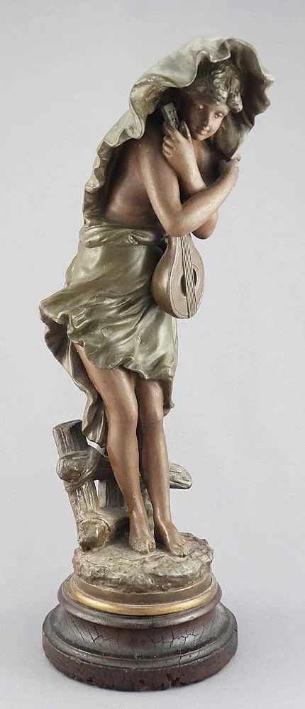 Art Nouveau Spelter Figure, 17"h.