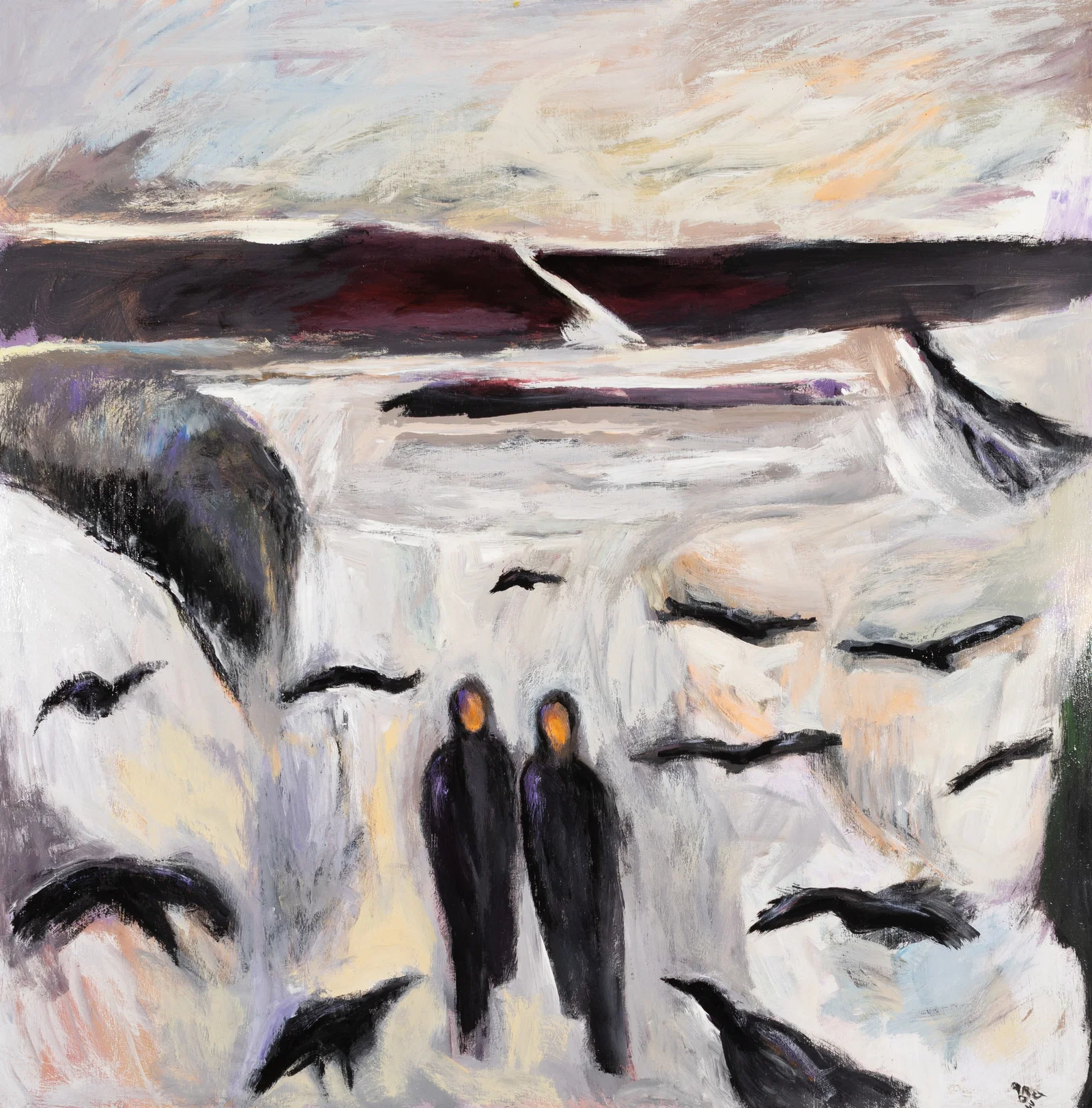 Arthur DiMambro (Am. 1928-2016), "Winter's Walk" 2003, Oil on panel, framed