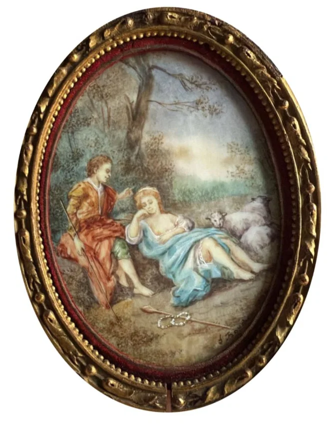 Artist: Francois Boucher Technique: Oil ancient painting on bone