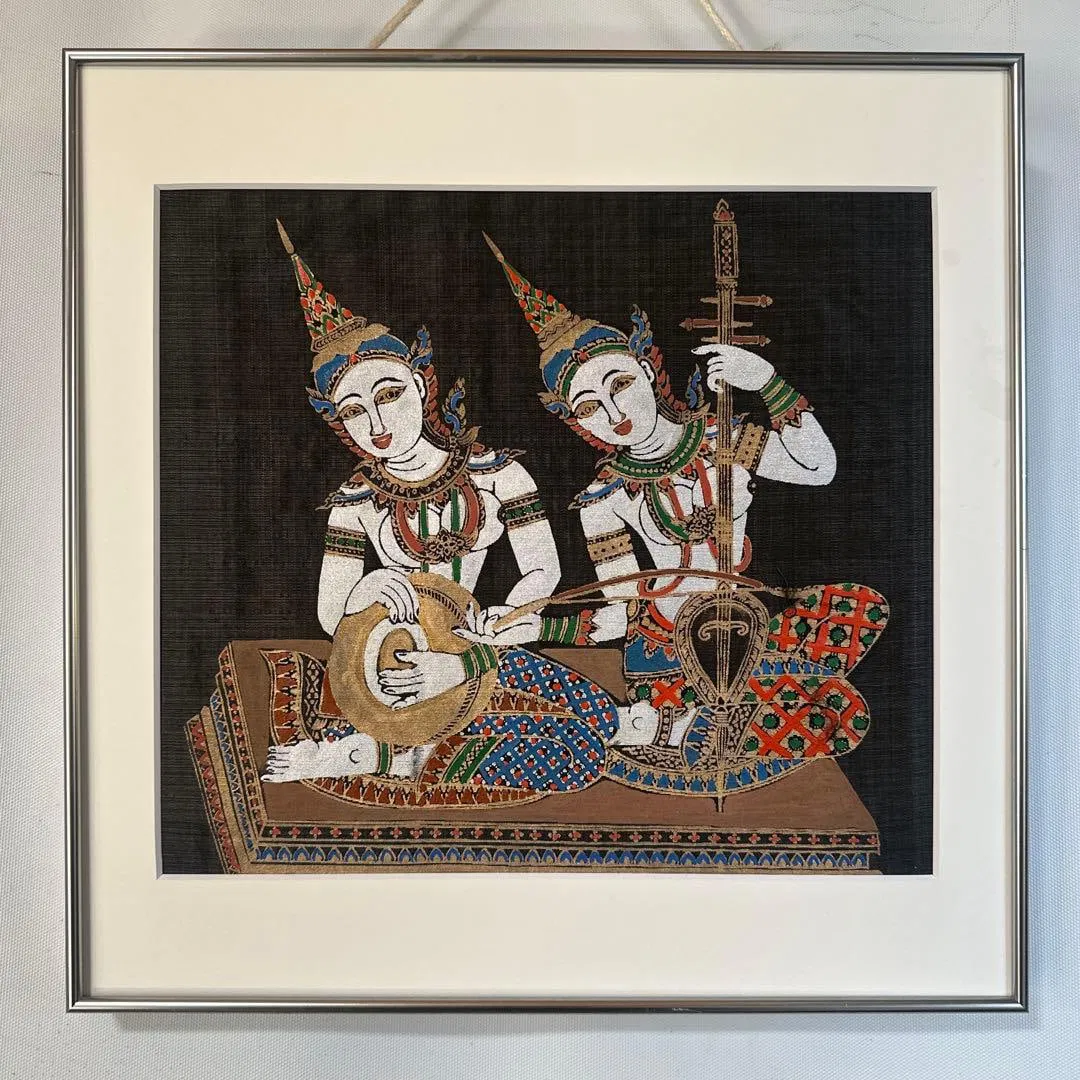 Asian Crafts - Thailand - Silk - Traditional Embroidery Art - Music Performance Painting