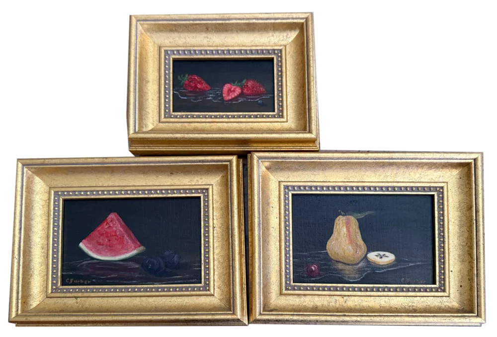Assorted Oil on Canvas Paintings of Fruit