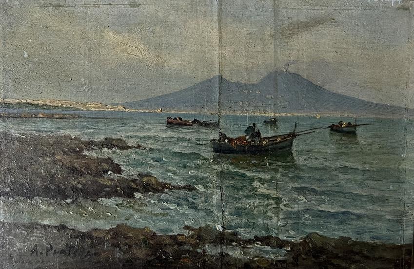Attilio Pratella (1856-1949) Italian oil on wood