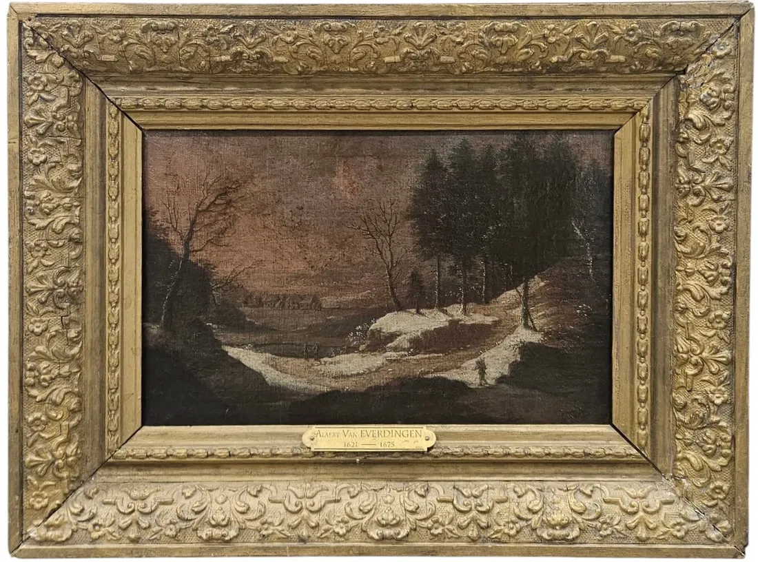 Attr ALLAERT VAN EVERDINGEN (1621-1675, Dutch) Snowy Landscape