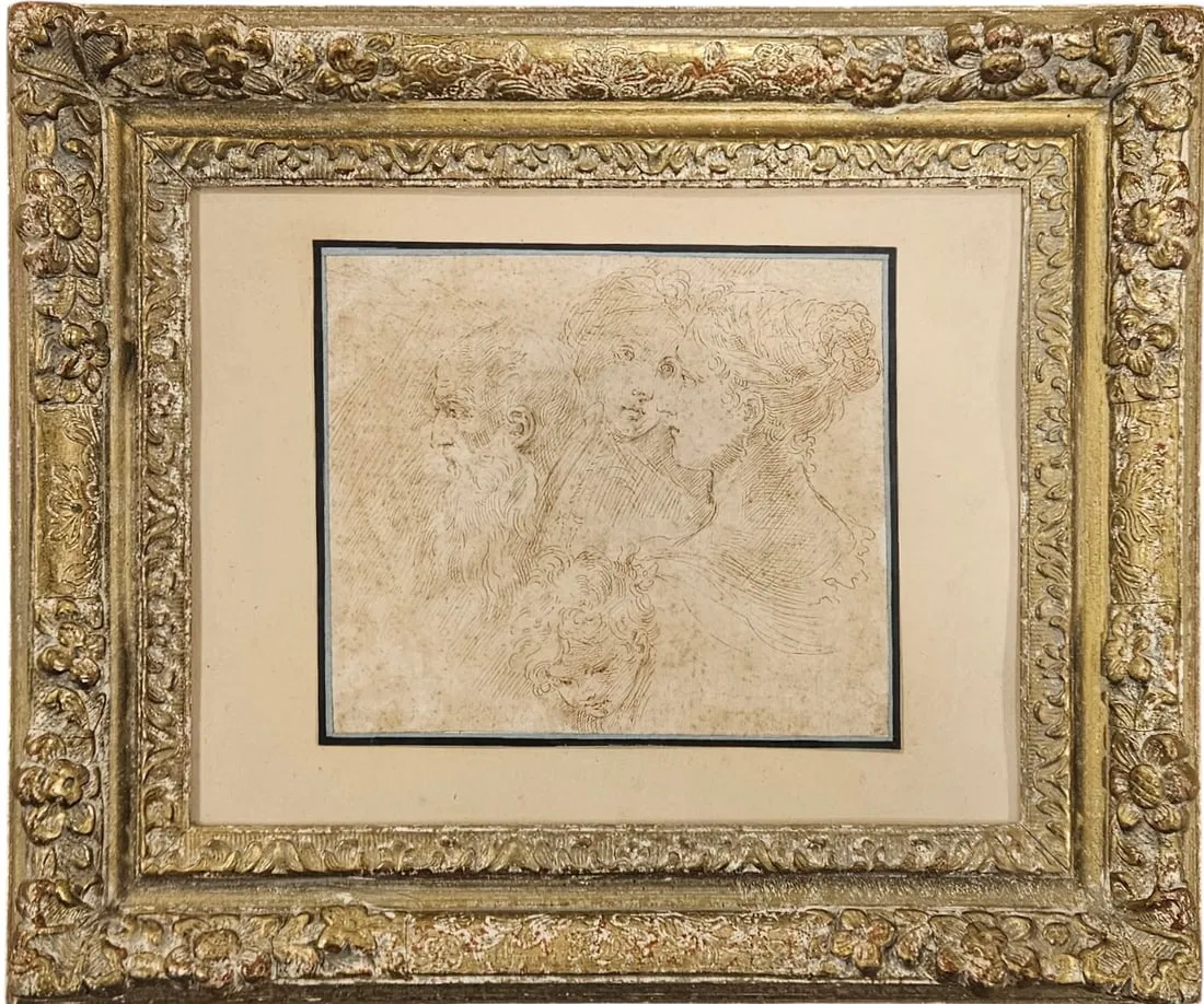 Attr DONATO CRETI (1671-1749, Italian) Old Master Ink Drawing
