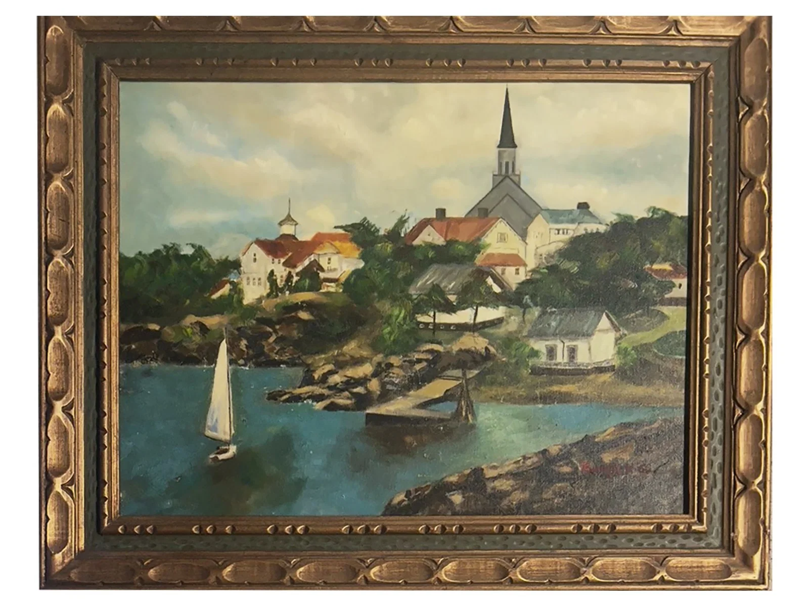 ATTR TO DAVID BURLIUK RUSSIAN PAINTING LONG ISLAND