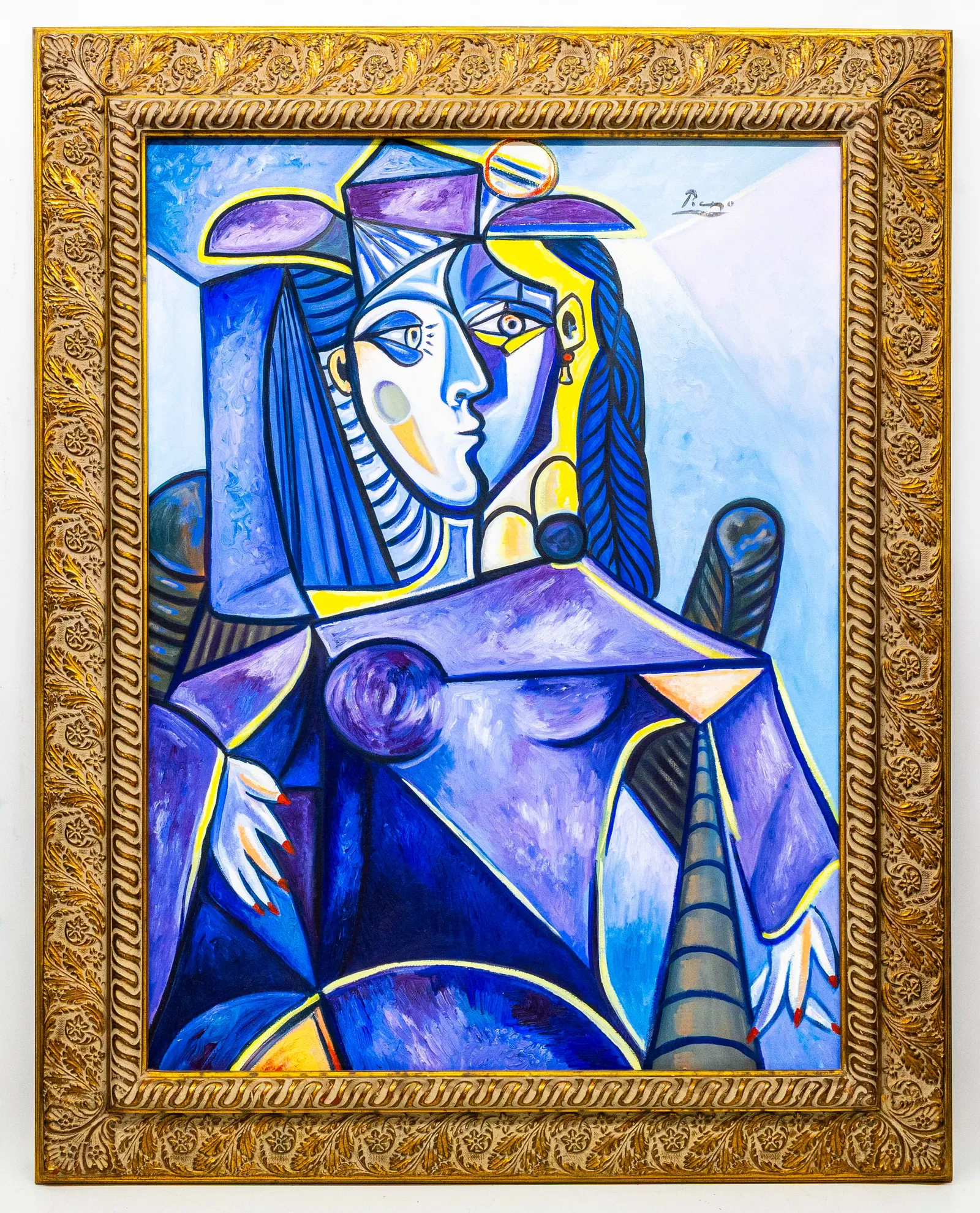 Attr to Pablo Picasso, Cubist Female Figure, Oil on canvas