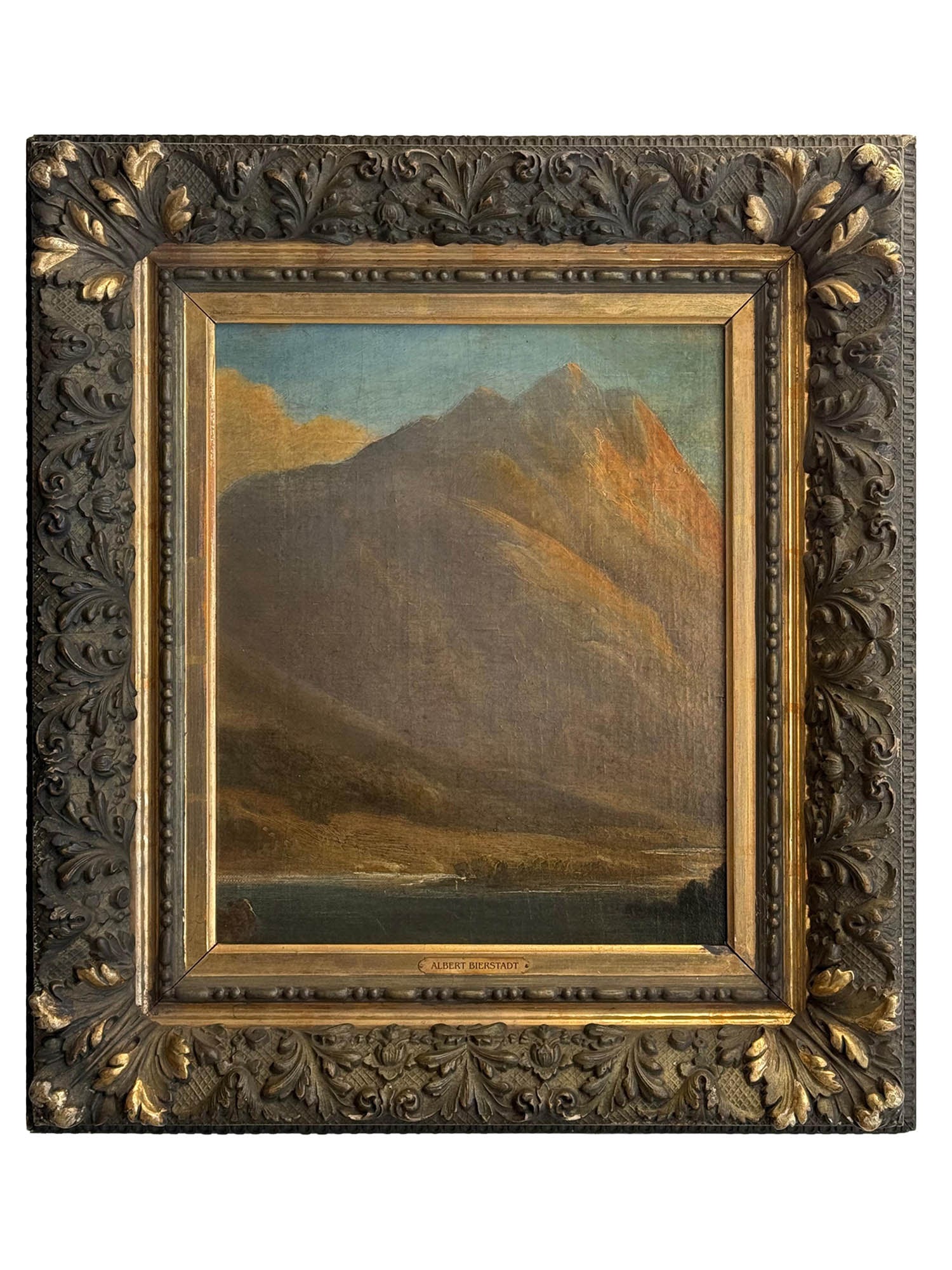 ATTRIBUTED TO ALBERT BIERSTADT (AMERICAN, 1830–1902) MOUNTAIN LANDSCAPE WITH LAKE
