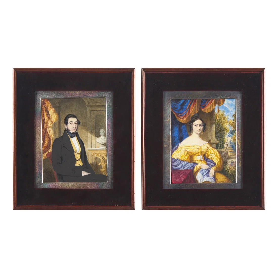 Attributed to James Meadows (English, 1798-1864), A Pair of Portrait Miniatures: Mr. and Mrs.