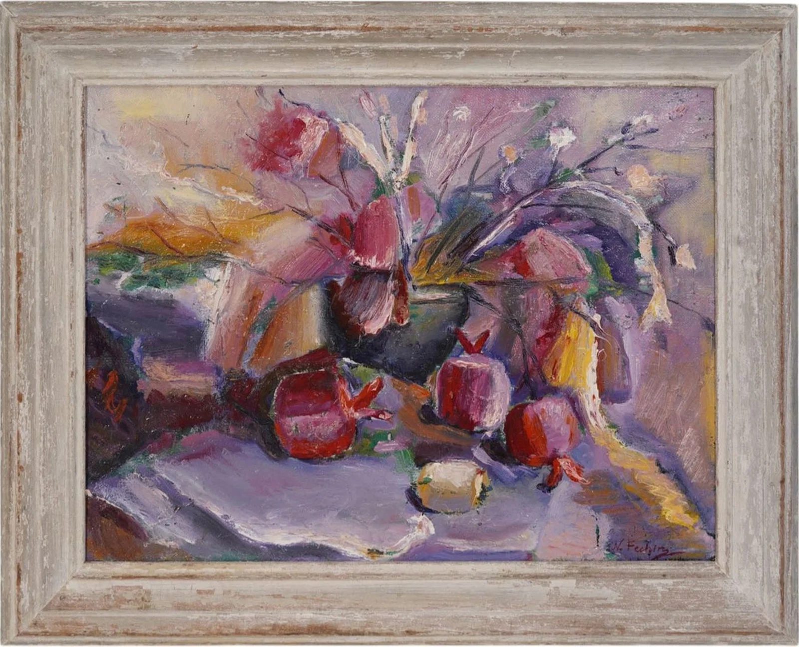 Attributed to: Nicolai Fechin (Russian/American, 1881-1955) oil on canvas Still Life. 17 x 23