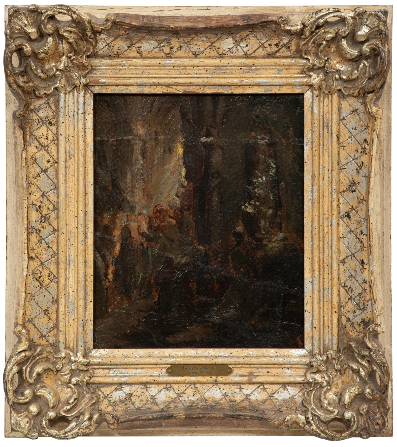 Attributed to Theresa Ferber Bernstein, American/New York 1895-2002, "Figures in an Interior", oil