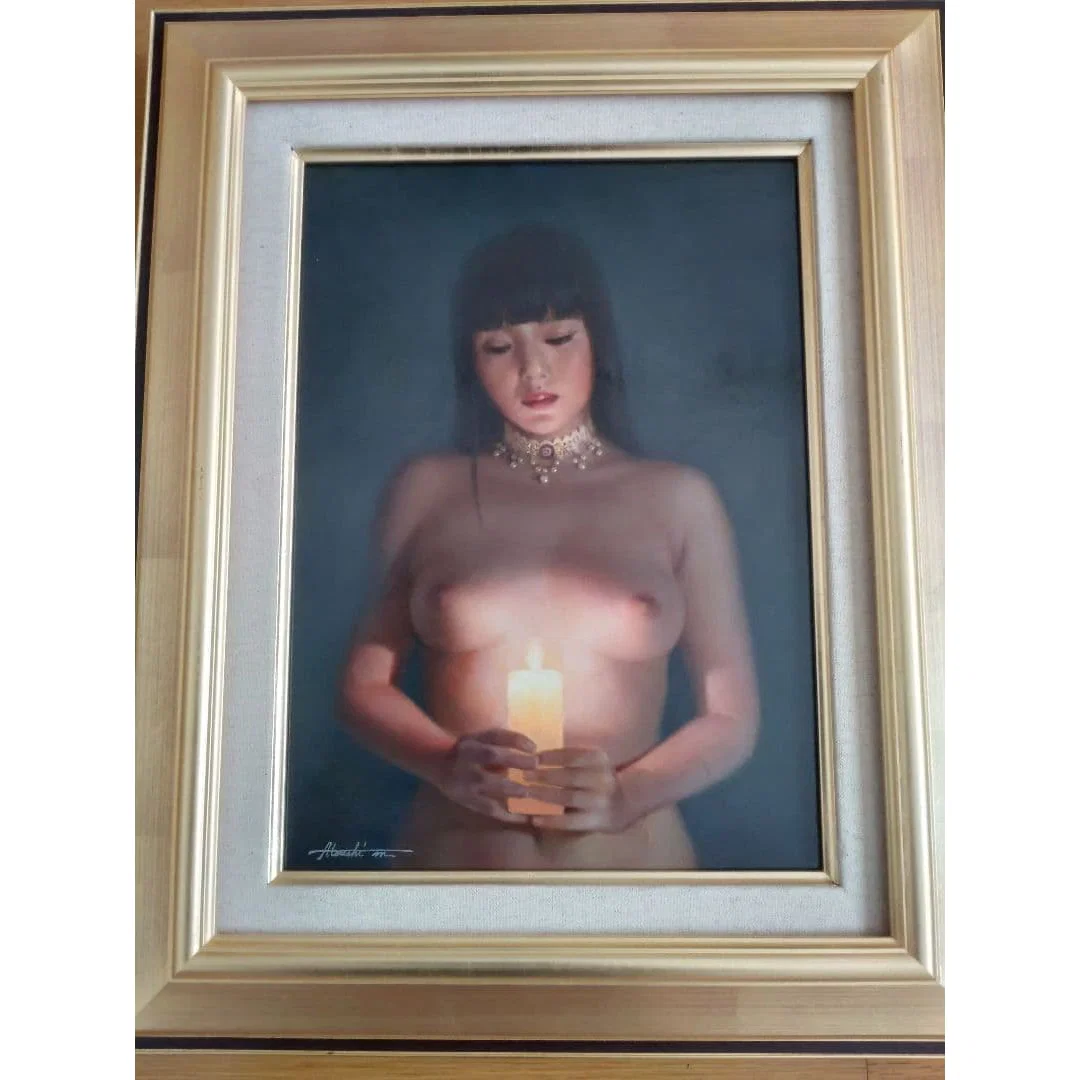 Authentic Work by Atsushi Matsubayashi - "Pure Darkness" - Oil Painting on F4 Canvas