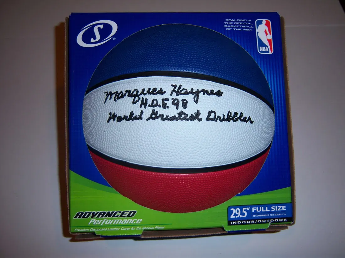 Autographed Basketball by Marques Haynes with JSA Authentication