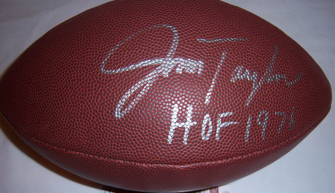 Autographed Football by Jim Taylor with JSA COA Packers LSU Hall of Famer
