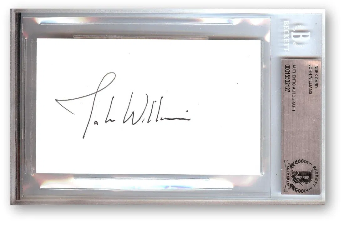 Autographed Index Card by Movie Composer John Williams Beckett Authenticated