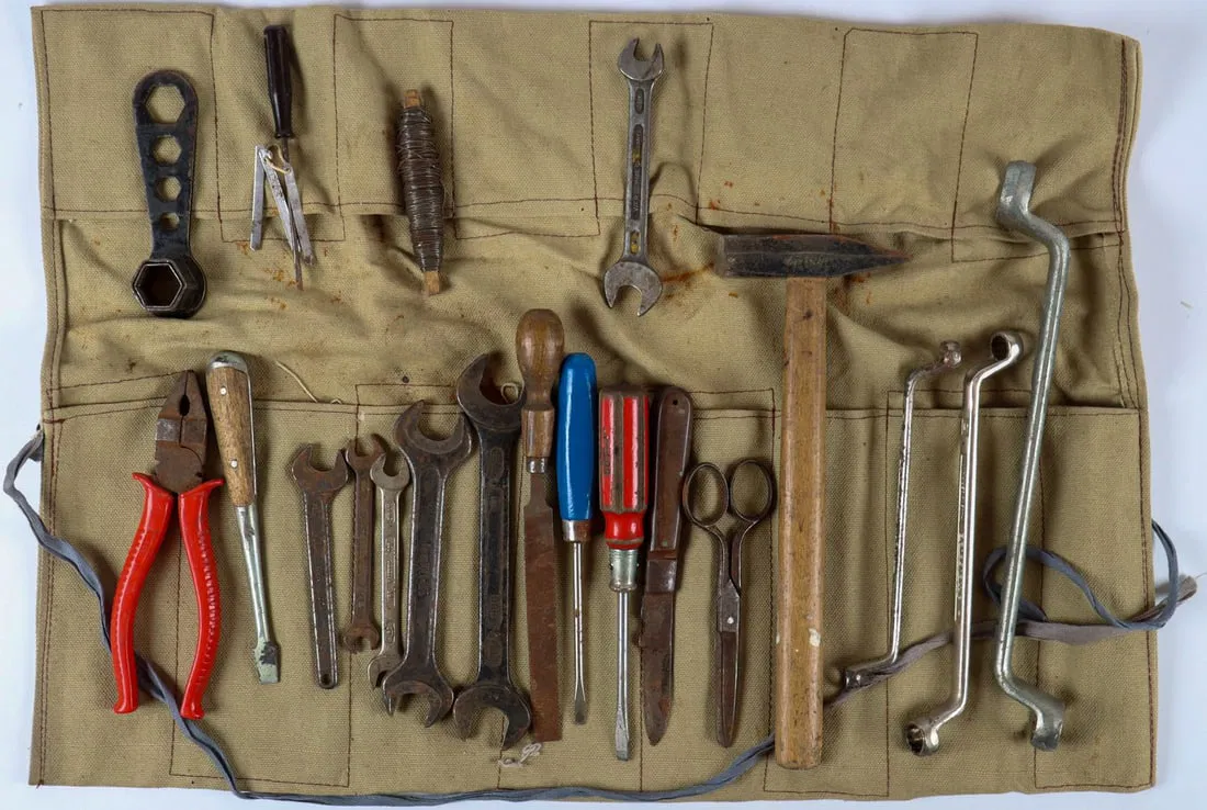Automobilia 19-piece on-board tool set circa 60s/70s