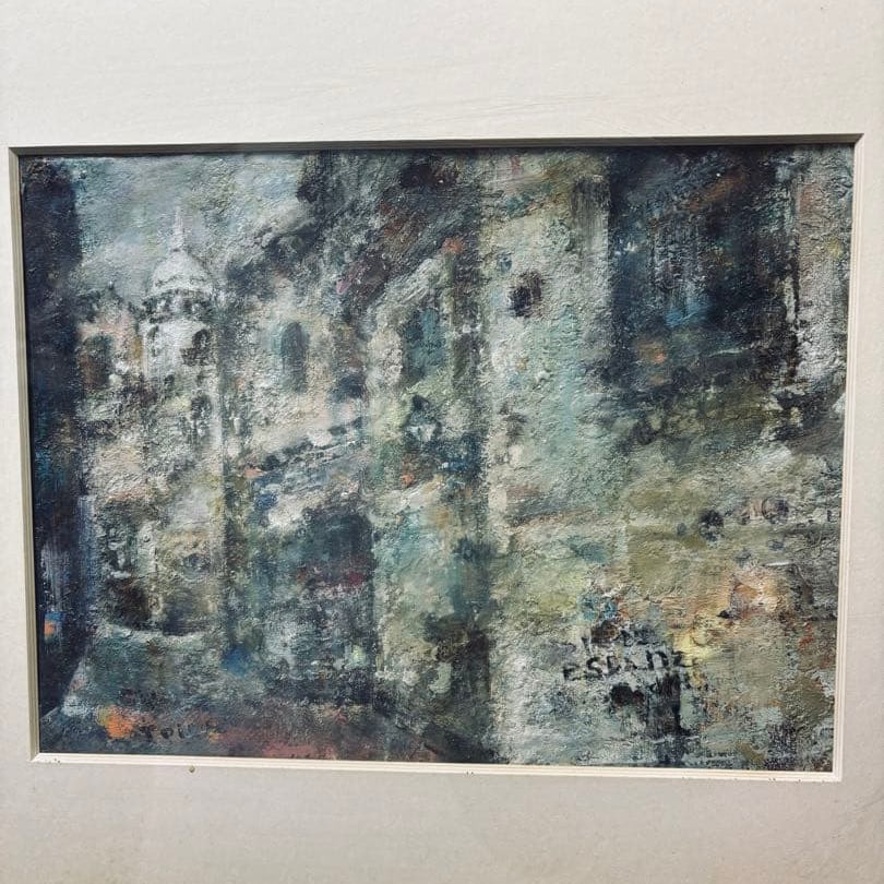 Ayako Higai's oil painting of a town landscape