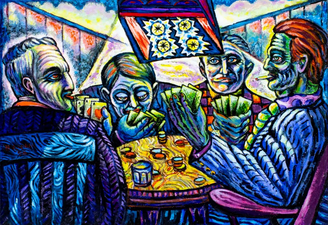 B Lipkin (US,20C) acrylic painting