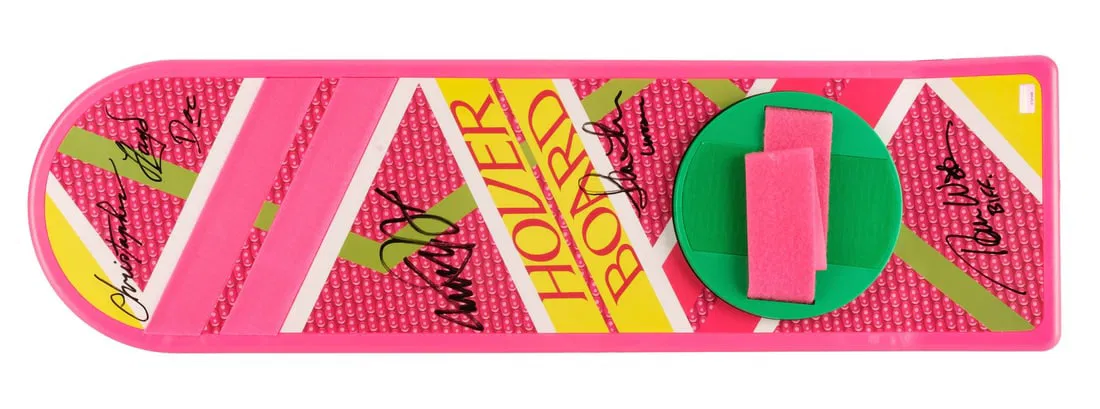 BACK TO THE FUTURE PART II (1989) - Key Cast-Autographed Marty McFly (Michael J. Fox) Hoverboard