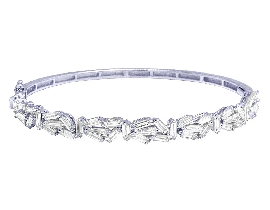 BAGUETTE OPENWORK ABSTRACT REAL DIAMOND BRACELET