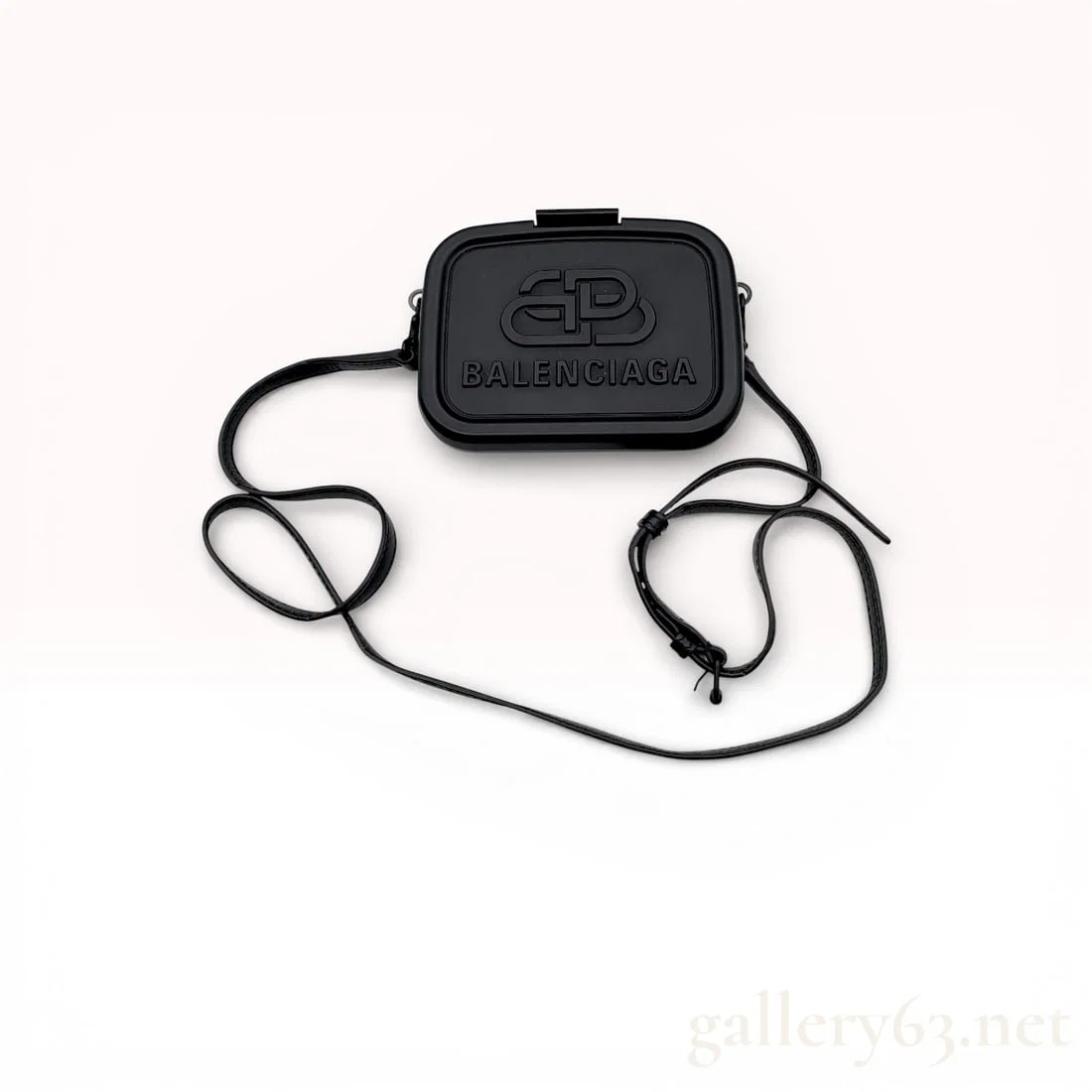 Balenciaga Black Plastic Mini Lunch Box Case Crossbody Bag