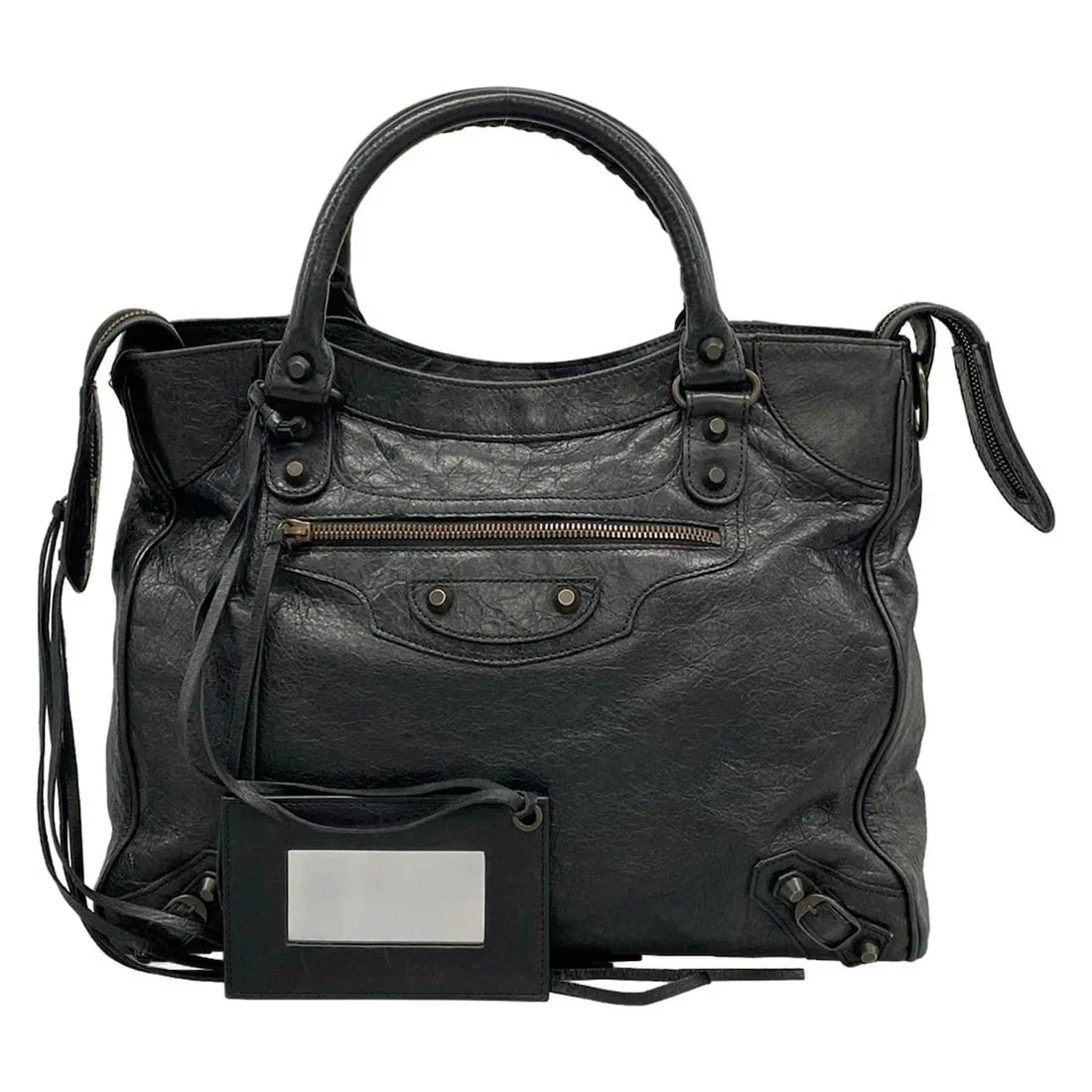 BALENCIAGA THE VERO BLACK LEATHER HANDBAG