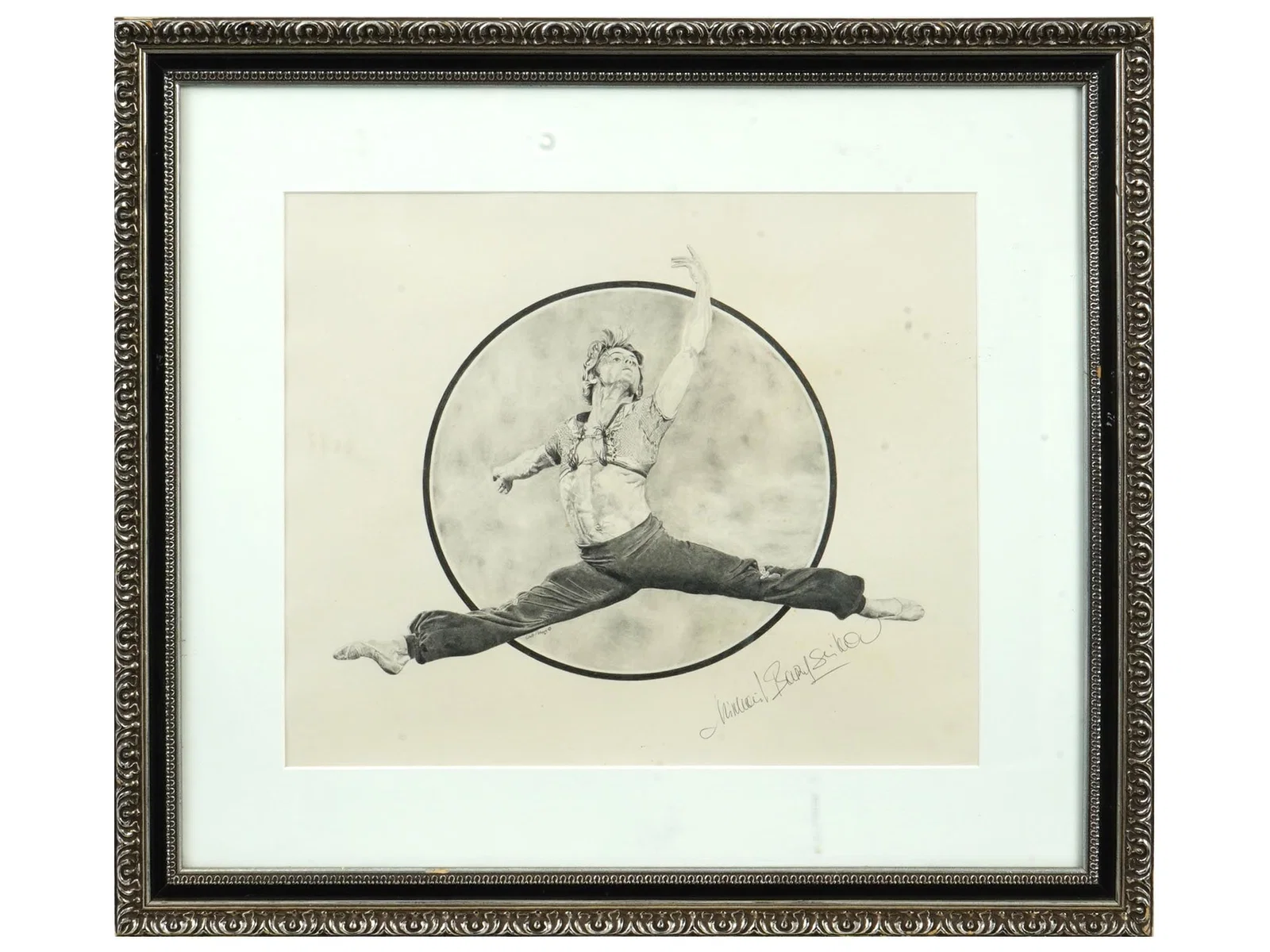 BALLET PENCIL PAINTING SIGNED BY MIKHAIL BARYSHNIKOV