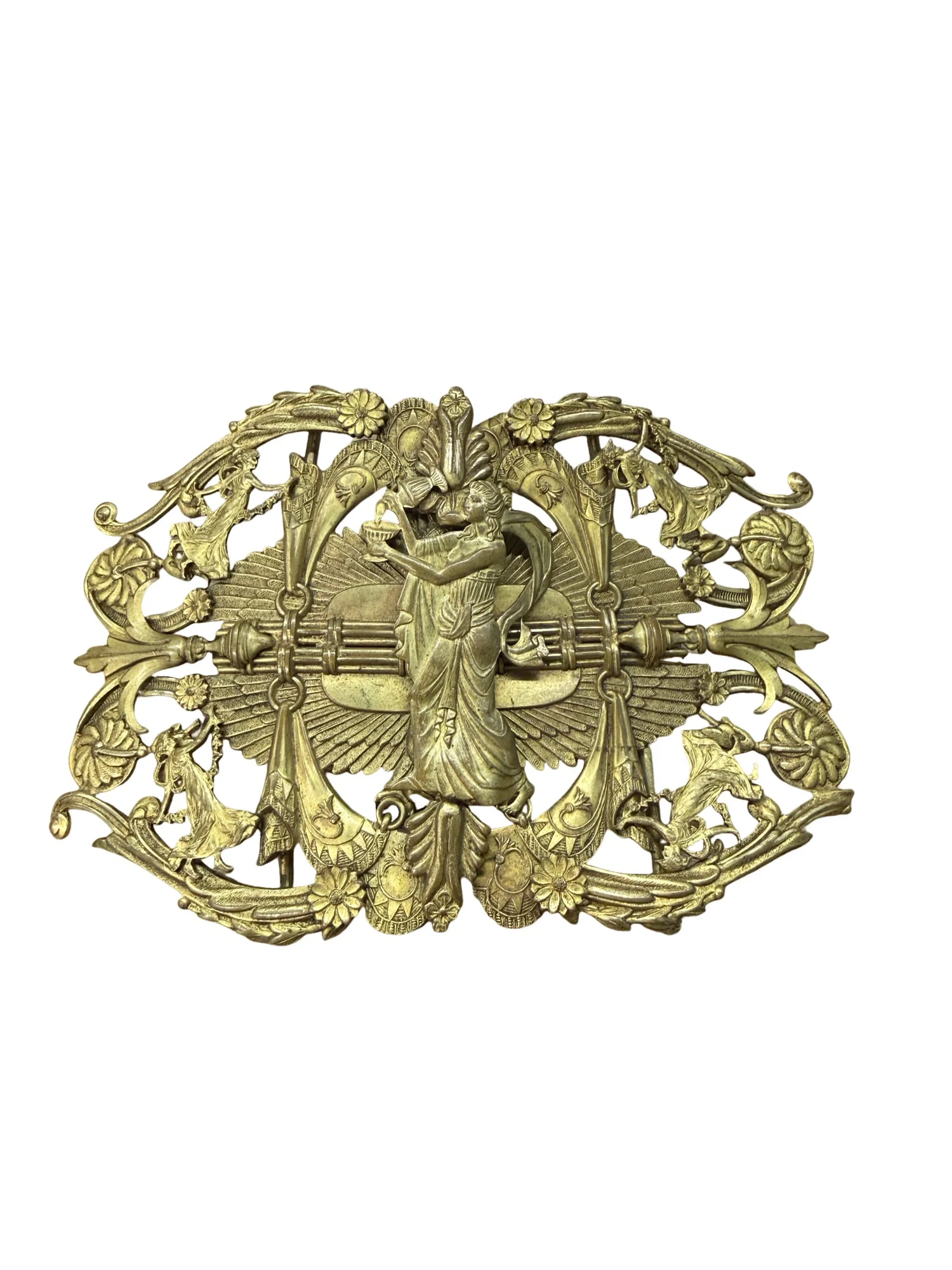 Beautiful Art Nouveau Gold Toned Belt Buckle