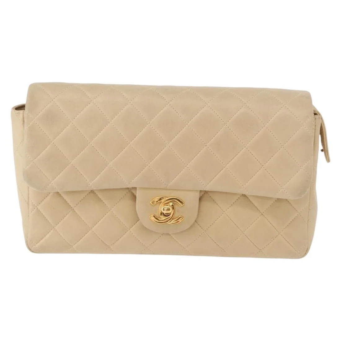 Beige Lambskin Quilted Backpack Chanel Vintage Classic Flap Model