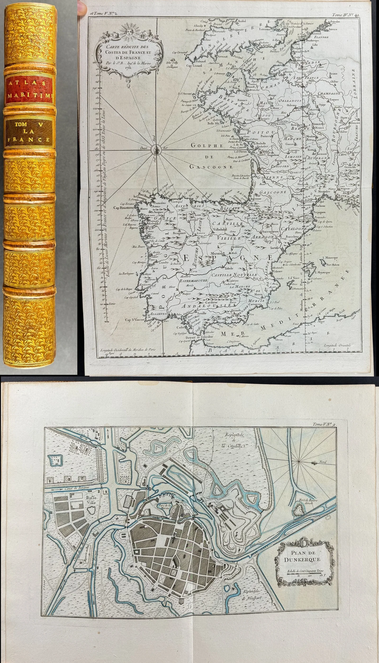 Bellin - Volume 5 with 132 Engraved Maps (France & Environs)
