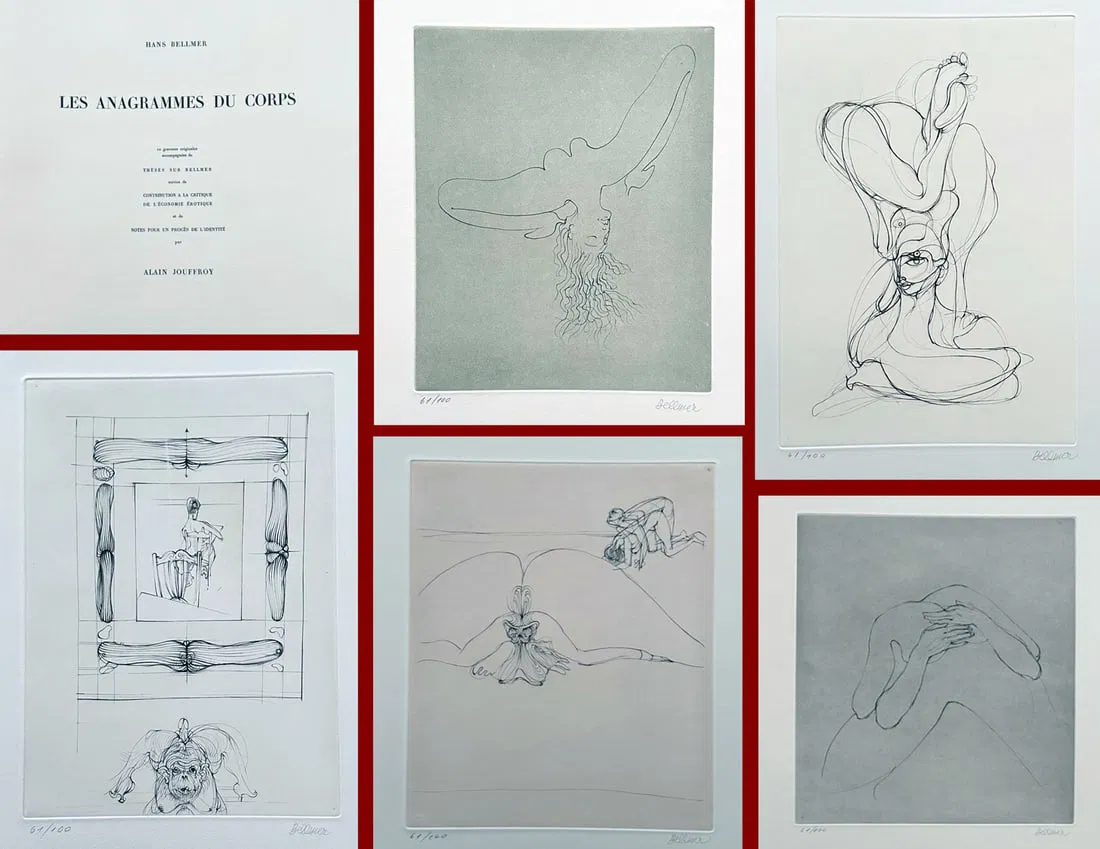 Bellmer. Les Anagrammes du Corps. Portfolio with 10 etching signed/numbered. Surrealisme.