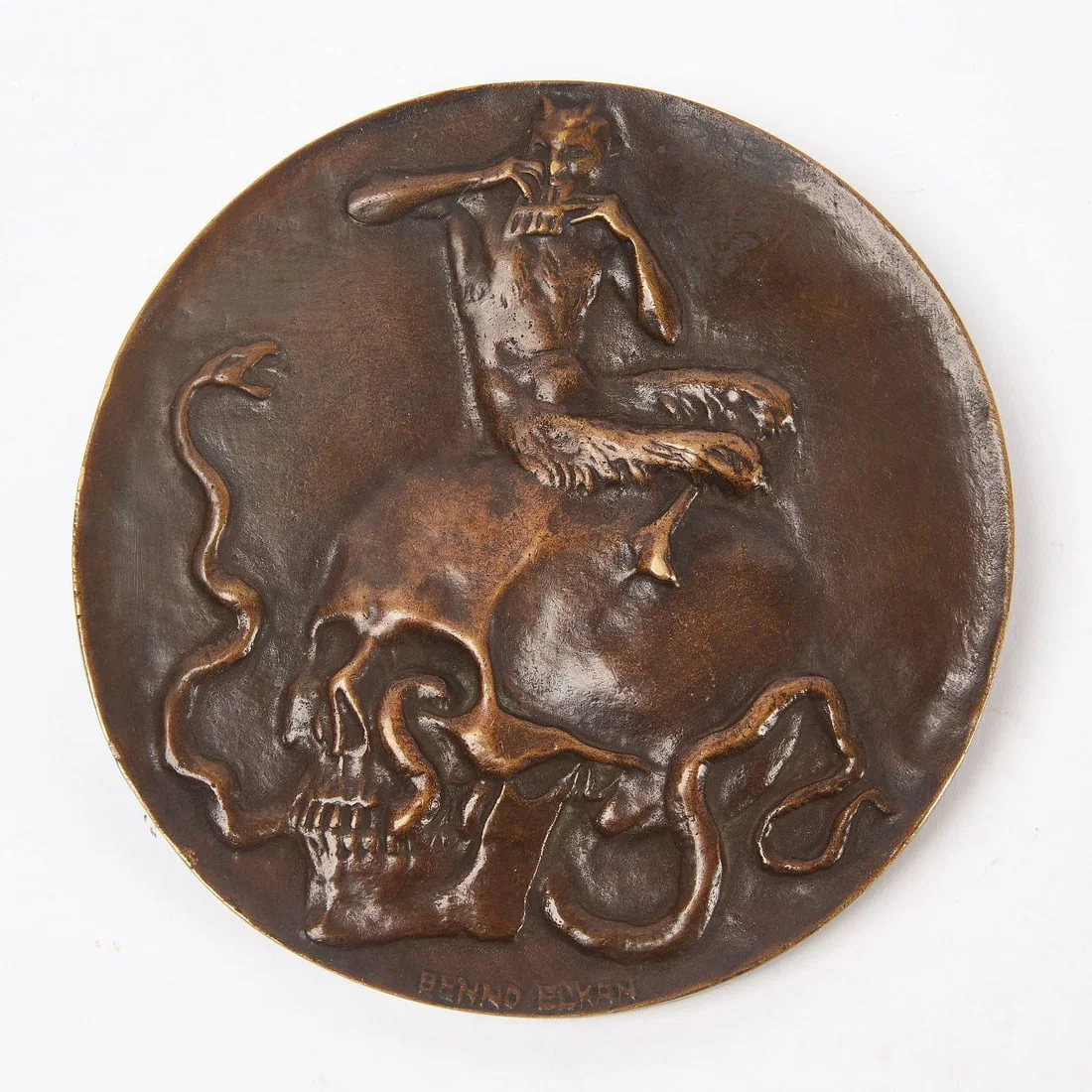 Benno Elkan Bronze Medallion of Gerhart Hauptmann