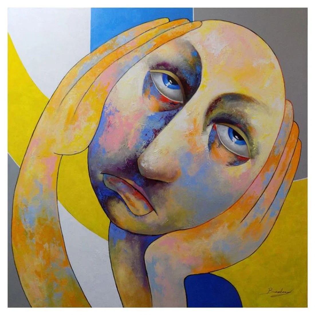 Berberyan, "OMG" Hand Signed Original Painting on Canvas with Letter of Authenticity.