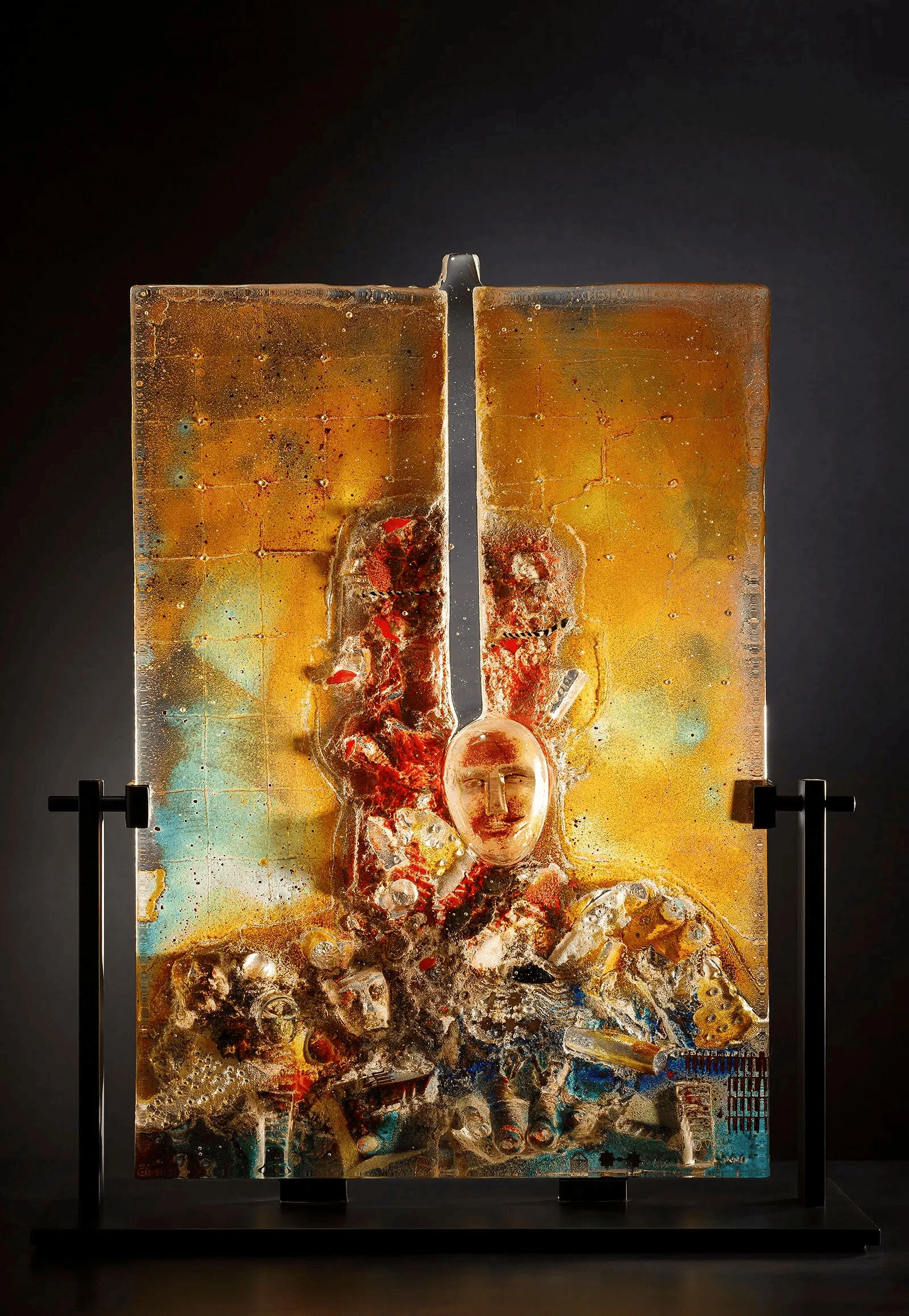 Bertil Vallien Ancestry Map Glass Art