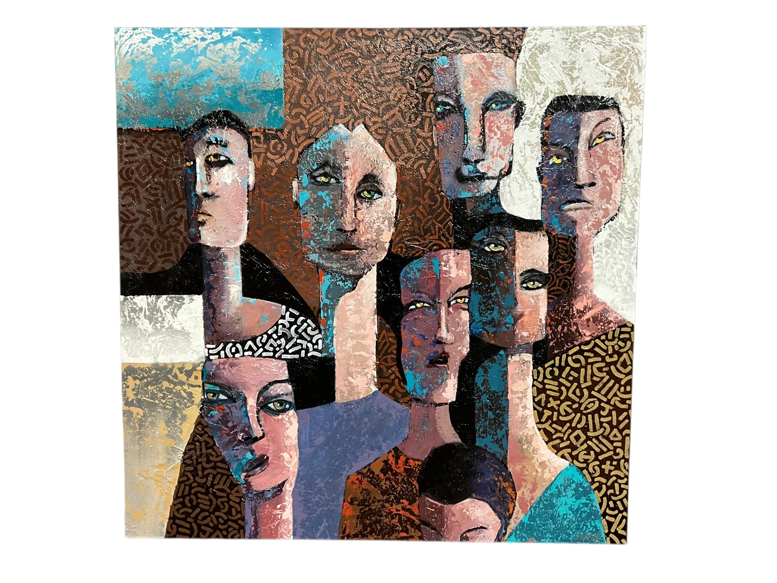 Beth Charles (American, 20th Century), "My Advisors," Acrylic on Canvas. Holland, MI