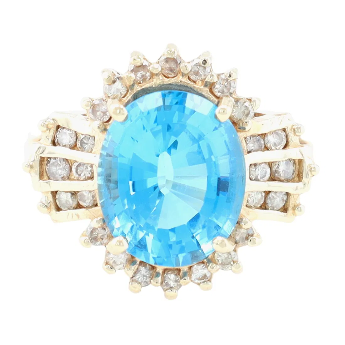 BH EFFY 14K Gold Multi-Stone Cocktail Ring Sz 7