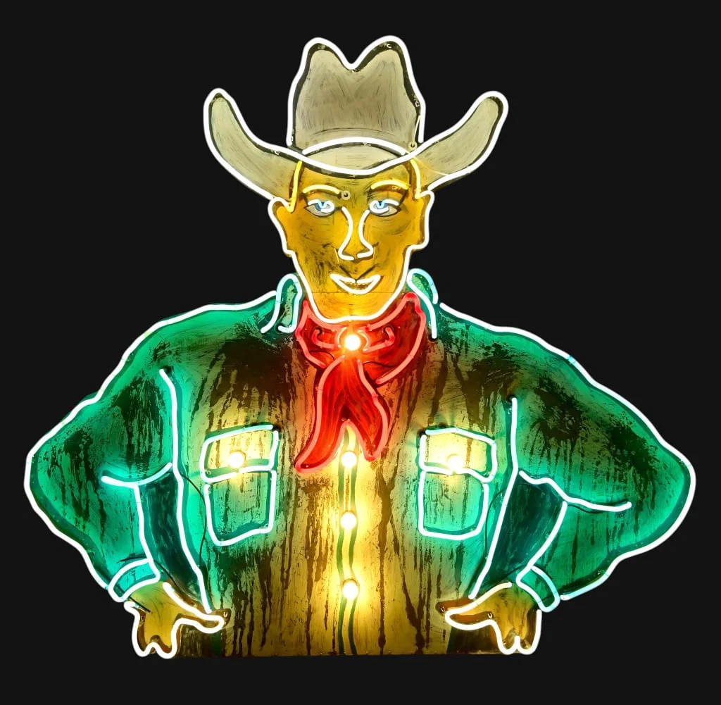 Big Lake Cowboy Neon Sign Jesse's Steakhouse