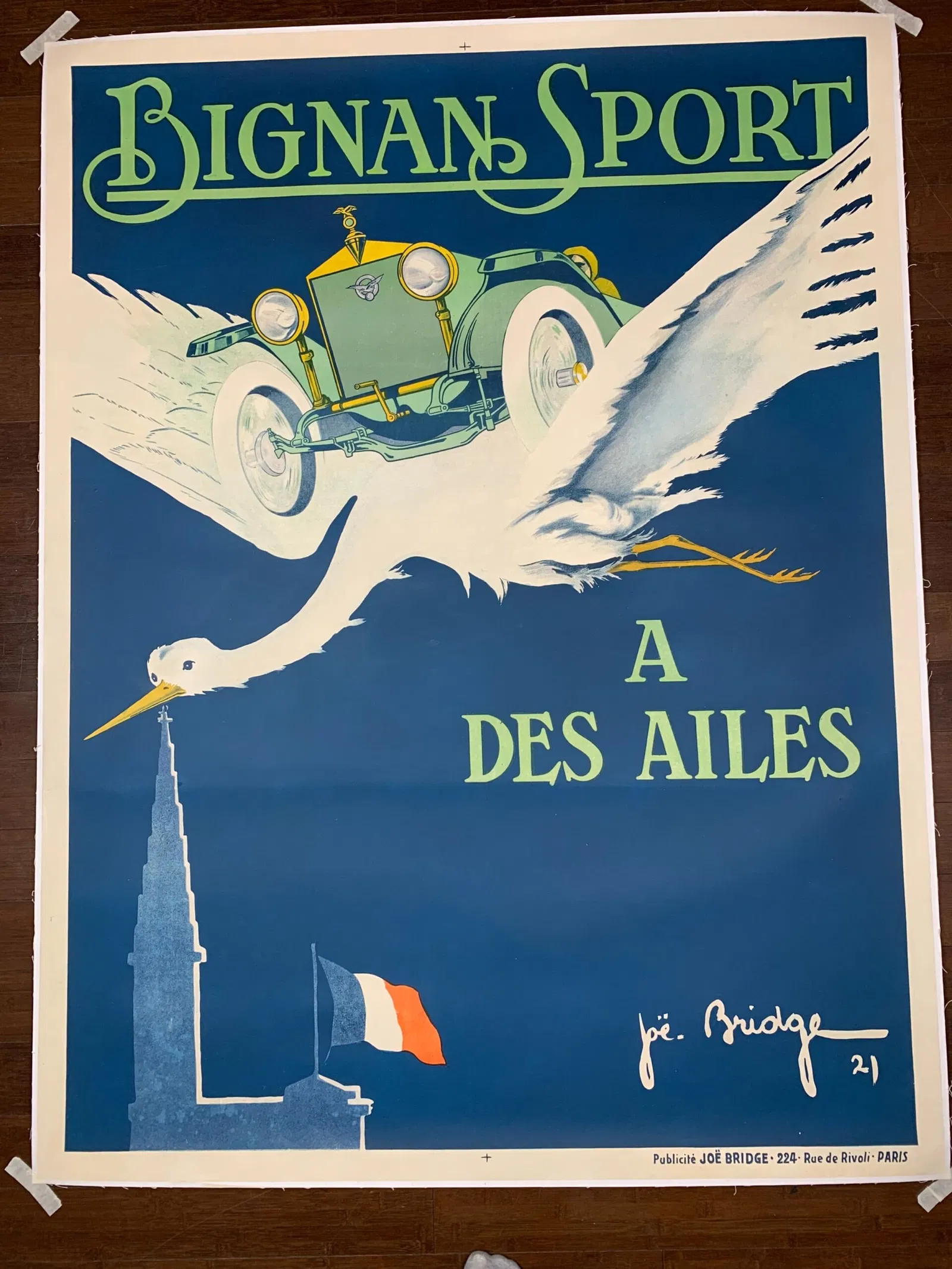 Bignan Sport - Art Joe Bridge (1921) 48x63 French Advertising Poster LB