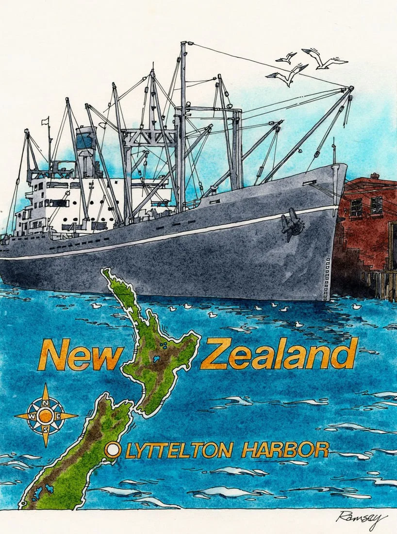 Bill Ramsey (US,b 1951) watercolor painting