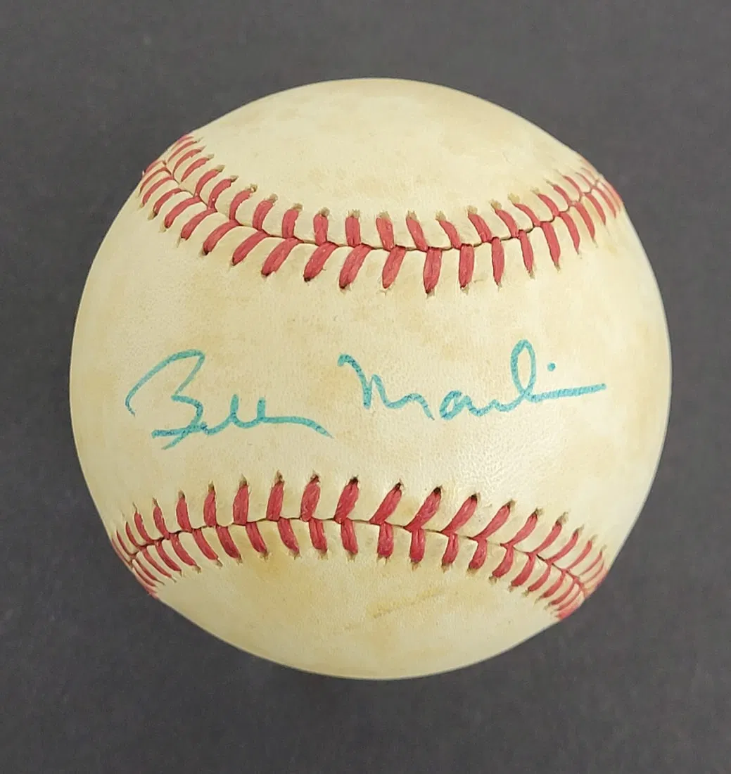 Billy Martin Signed Official AL Baseball with Beckett COA