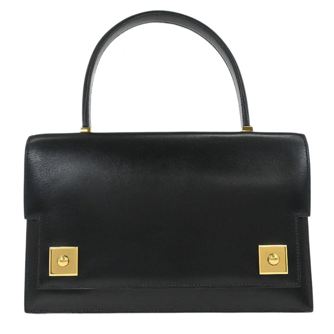 Black Box Calf Medium Piano Top Handle Satchel by Hermes