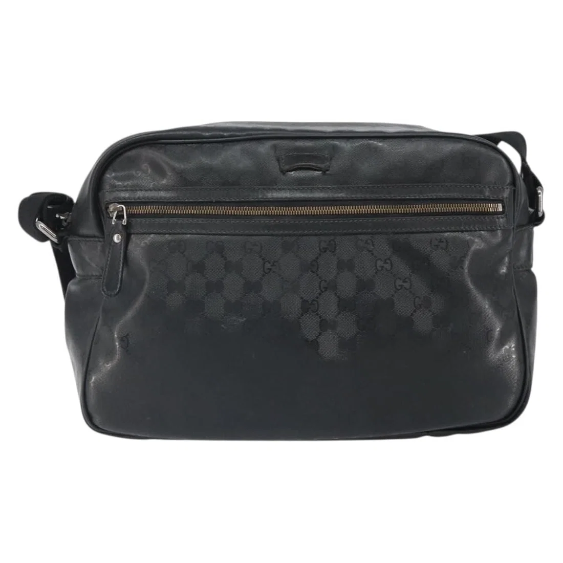 Black Canvas Gucci Messenger Bag Zip Model 35cm by 23cm by 10cm