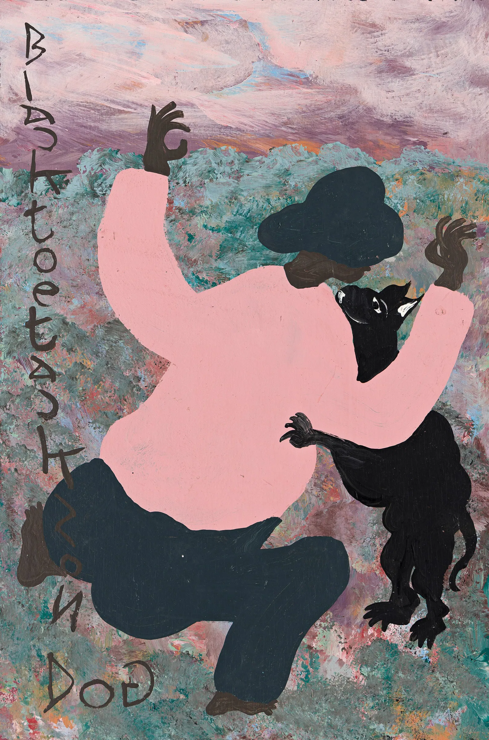 Black Joe Jackson, (1922-1997), Pair of Paintings. Dog and Lady.
