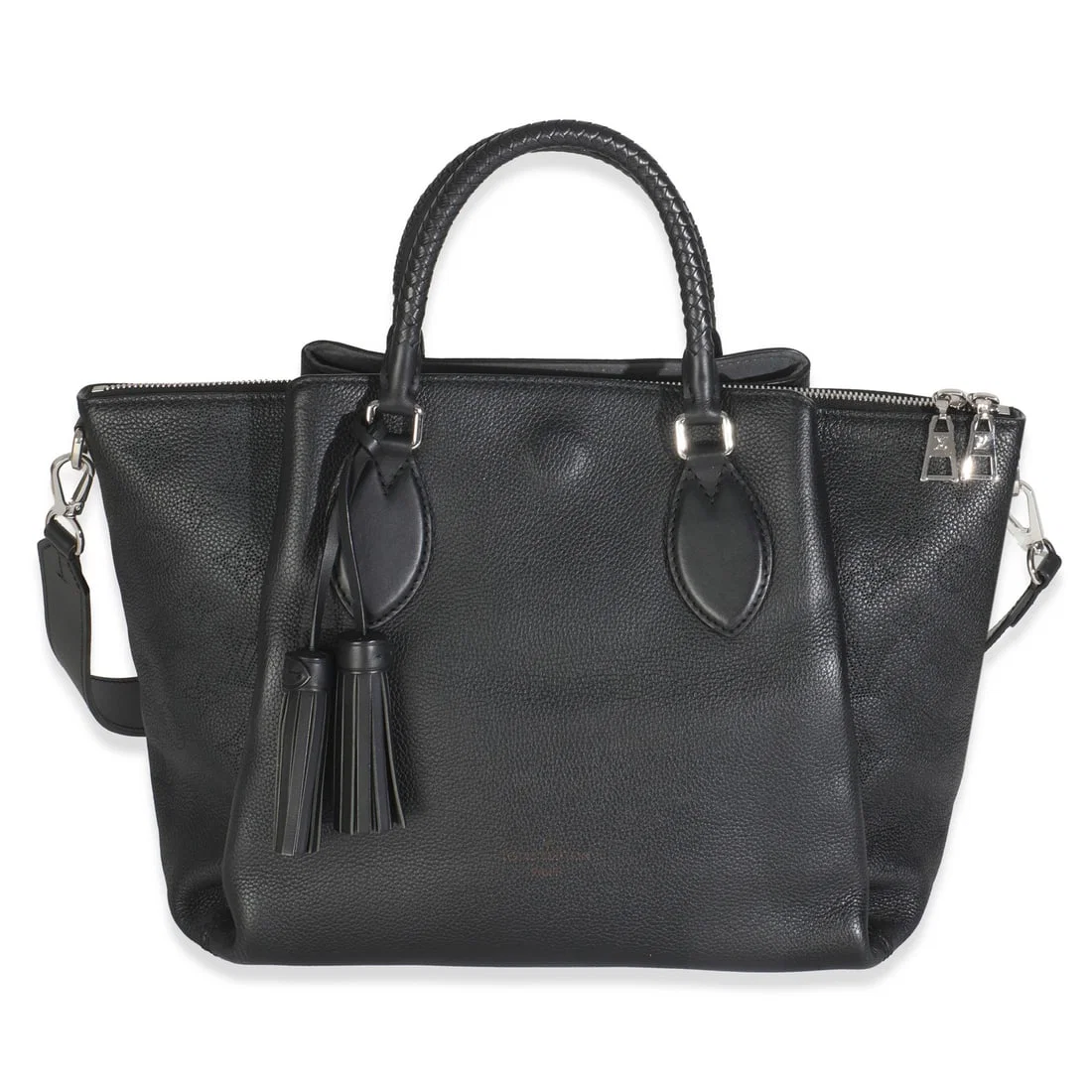 Black Leather Haumea Shoulder Handbag with Dustbag and Removable Straps