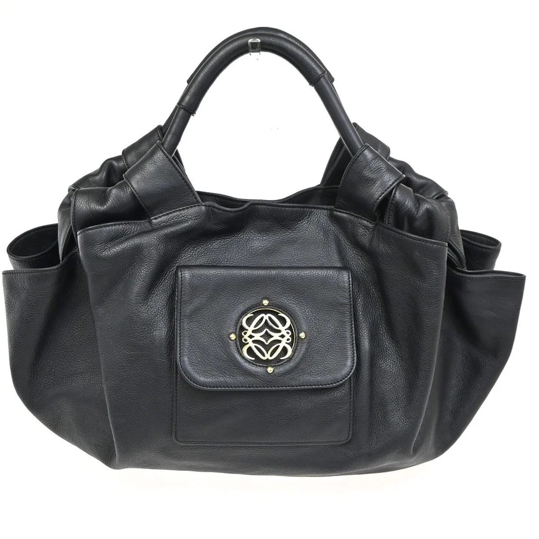 Black Loewe Aire Nappa Leather Tote with Anagram Logo
