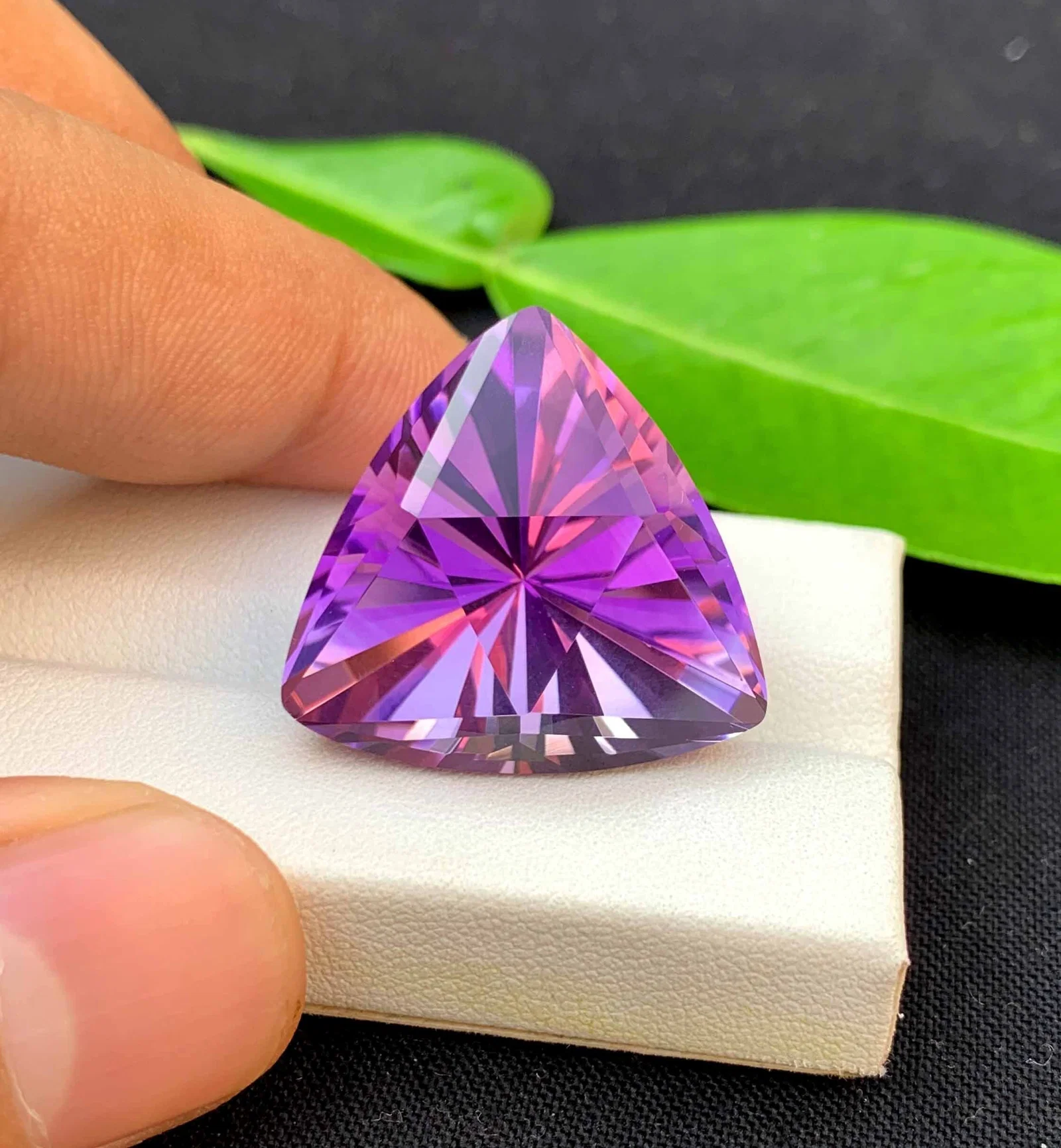 Blader Trillion Cut Amethyst Gemstone: 37.05 Carats, February Birthstone